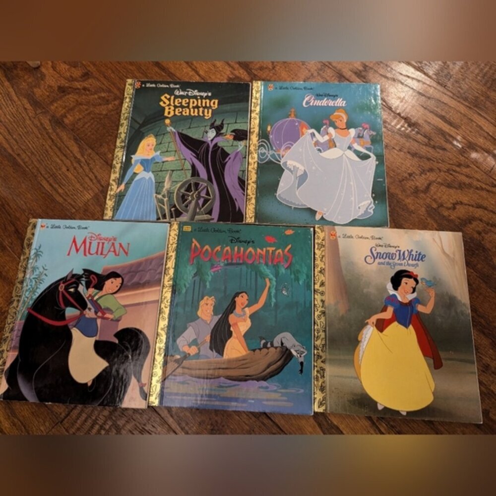 Vintage 90's  Disney Little Golden Books, Princess Collection